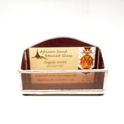Purple Stained Glass Business Card Holder - thumbnail 2
