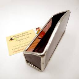 Purple Stained Glass Business Card Holder - thumbnail 3