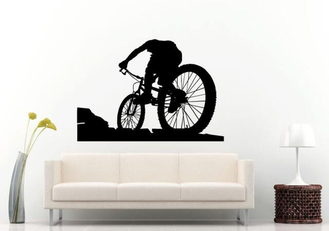 Bicycle Rider On A Mountain Bike Sport Wall Decal Vinyl Sticker Mural Room Decor L1020 - image 1