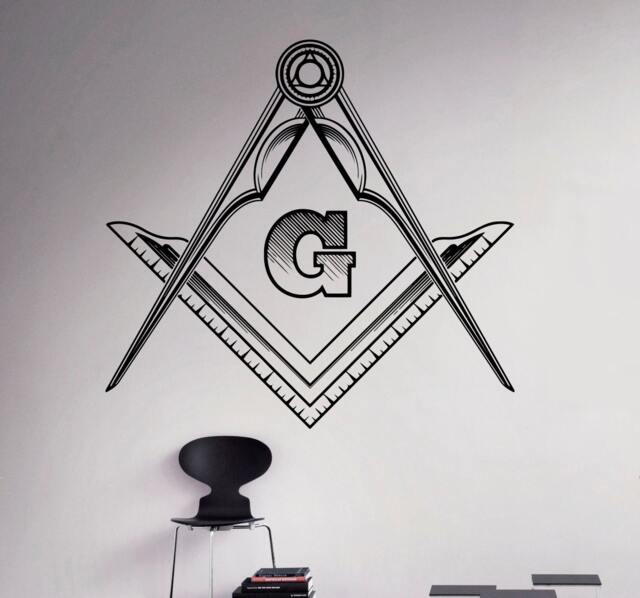 Freemasonry Emblem Wall Vinyl Decal Masonic Sticker Compass Home Decor Ideas Interior Custom Bedroom Art Window Murals 11(Nii - image 1