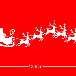 Santa & Reindeer Wall Art Sticker Christmas Vinyl Decal - thumbnail 3