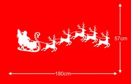 Santa & Reindeer Wall Art Sticker Christmas Vinyl Decal - thumbnail 1