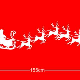 Santa & Reindeer Wall Art Sticker Christmas Vinyl Decal - thumbnail 2