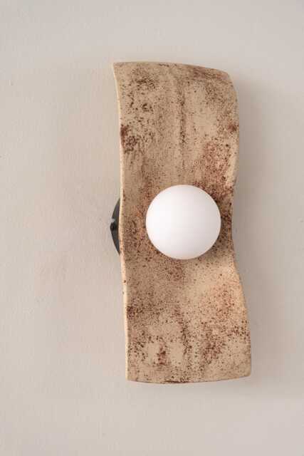 Handmade Ceramic Wall Sconce Japandi Home Lighting - image 1