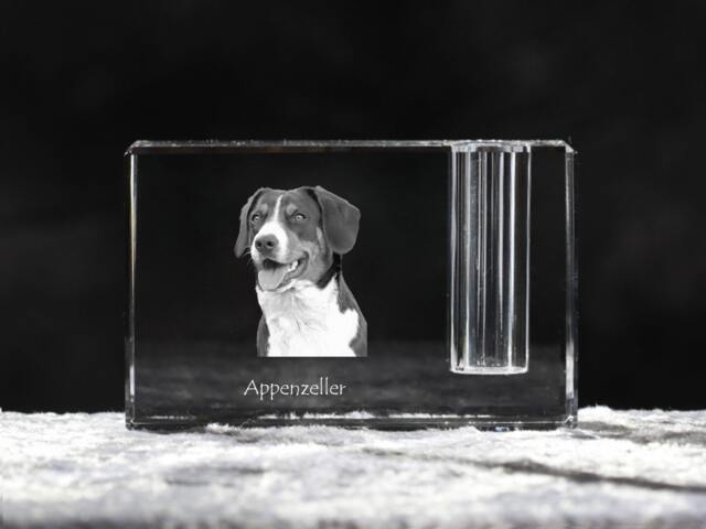 Appenzeller Sennenhund , Crystal Pen Holder With Dog, Souvenir, Decoration, Limited Edition, Collection - image 1
