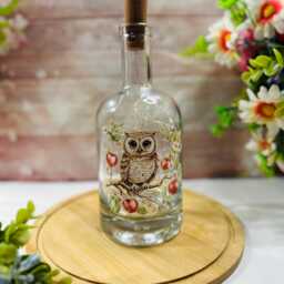 Owl Bottle Light , Led Lamp, Decorative Light Up , Home Decor - thumbnail 4