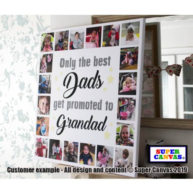 Grandad Dad Handmade Personalised Custom Best Quote Picture Photo Framed Wall Art Canvas Print Fathers Day Birthday Gift - image 1