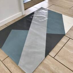 Geometric Block Canvas Floor Cloth - Rug - thumbnail 3