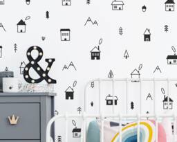 Woodland Village Wall Decals - Nursery Decor, Kids Room Decals, Decal, Forest Sticker, Unique Gift - thumbnail 1