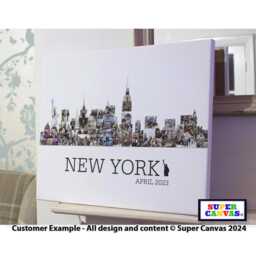 New York City Skyline Usa Family Holiday Travel Map Picture Photo Board Collage Wall Art Framed Canvas Print Birthday Fathers Day Gift - thumbnail 2