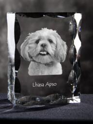 Lhasa Apso, Cubic Crystal With Dog, Souvenir, Decoration, Limited Edition, Collection - thumbnail 1