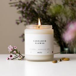 Cardamom Flower Essential Oil Candle - Natural Soy Wax, 50 Hr - thumbnail 3