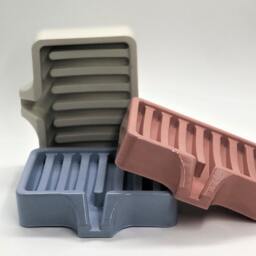 Handmade Concrete Soap Dish - Modern Bathroom Draining Tray - thumbnail 3