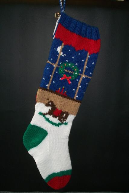 PDF Pattern Only Hand Knitted Christmas Tree in Window Stocking - image 1