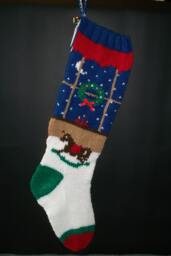 PDF Pattern Only Hand Knitted Christmas Tree in Window Stocking - thumbnail 1