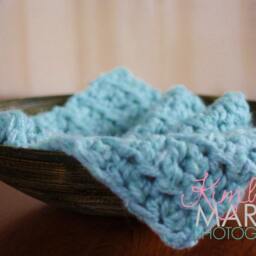Powder Blue Newborn Baby Blanket Photo Prop - thumbnail 3