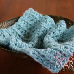 Powder Blue Newborn Baby Blanket Photo Prop - thumbnail 4