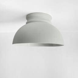 Large Pompeii - Ceramic Flush Mount Ceiling Light Handmade Minimalist Dome Fixture in Fog Gray - thumbnail 2