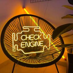 Check Engine Neon Sign - Garage Signs Led Car Light Auto Shop Decor Wall Gifts For Him - thumbnail 2