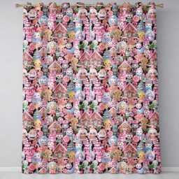 Cute Kawaii Christmas Gingerbread Candy Santa Gift Seamless Pattern Readymade Eyelet Ring Top Thermal 100% Blackout Curtains - thumbnail 2