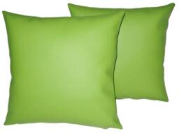 "2 Apple Green Faux Leather Classic Cushions 16"" 18"" 20" - thumbnail 1