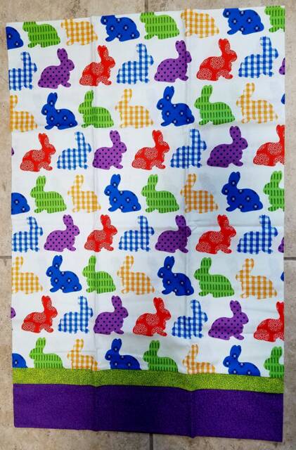 Rainbow Bunnies 3-Fabric Pillowcases Standard Size
