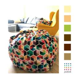 Best Home Point, Chair Cover, Bean Bag Chair, Pouf, Kids Fun, Relax Furniture, Geometric Design, Home - thumbnail 3