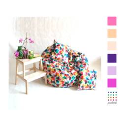 Best Home Point, Chair Cover, Bean Bag Chair, Pouf, Kids Fun, Relax Furniture, Geometric Design, Home