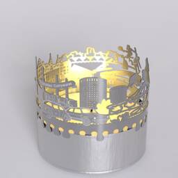 Wolfsburg Skyline Shadow Play Candle Attachment - Mesmerizing Lantern Souvenir For Vw Fans, Beautiful Room Decor - thumbnail 4