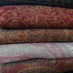 Luxury Boiled Merino Wool Cotton Reversible Bedsheet Throws - Classic Bold Paisley Brown & Beige Warm Home Decor - thumbnail 4