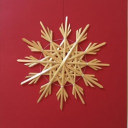 Christmas Tree Decoration - Handmade German Straw Star Ornament Design 2 - thumbnail 1