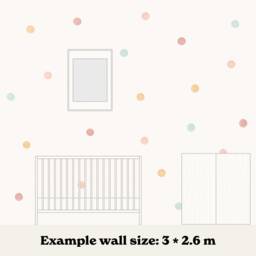 Neutral Polka Dot Wall Decals - Plastic-Free Wall Stickers For Kids Rooms - thumbnail 3