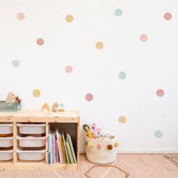 Neutral Polka Dot Wall Decals - Plastic-Free Wall Stickers For Kids Rooms - thumbnail 1