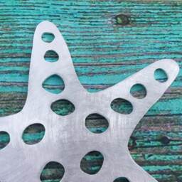 Starfish, Sea Star, Metal Wall Hanging, Large Ornament, Wedding Favors, Beach, Silver, Aluminum, Indoor Or Outdoor, Gift Ideas - thumbnail 4