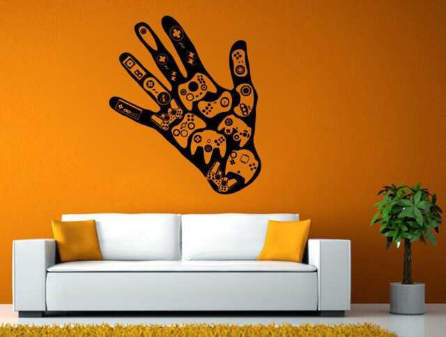 Video Game Controller Joystick Gamer Gaming We Love Let's Play Tv Wall Or Window Sticker Decal Vinyl Fathead Mural Decor L2021 - image 1