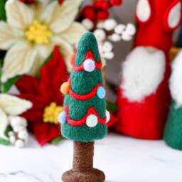 Felt Christmas Tree With Colourful Ornament Dots - Toy - thumbnail 2