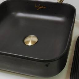 V_14 Bathroom Sink - Vanity Top Black Sink Countertop Vessel Square Wash Basin Concrete Bowl Washbasin Free Delivery - thumbnail 2
