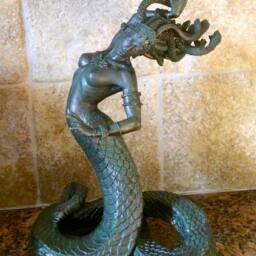 Medusa Statue, Hand Painted Resin Sculpture -. Mythological Creature Figurine - Myths & Legends Character Statue Fantasy Art Lover Gift - thumbnail 2