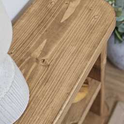 Solid Wood Narrow Sofa Side Table - Slim Rustic Handmade Wooden End -Various Sizes & Colours - thumbnail 4