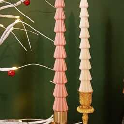 Handmade Christmas Tree Soy Beeswax Pillar Candle, Eco-Friendly Decor - thumbnail 3