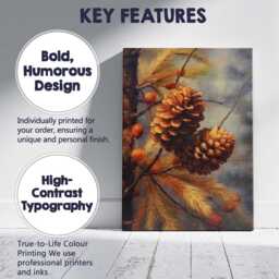 Rustic Pine Cones Autumn Botanical Nature Painting Canvas Wall Art Print Decor Picture Ready To Hang - thumbnail 2