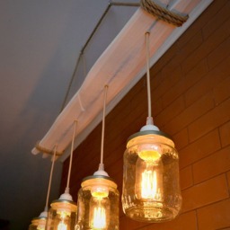 Pendant Light Of A Canning Jars, Edison Light, Mason Jar, Rustic Lamp, Ceiling Chandelier, Jar Lighting, Fixture - thumbnail 2