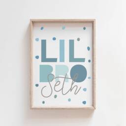 Set Of 3, Brother Bedroom Prints, Personalised Name Big Bro Lil Bro, Sibling Boys Nursery Playroom, Wall Art - thumbnail 2
