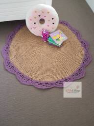 100cm Rug - Handmade Crochet Jute Mat Round 39 Inches