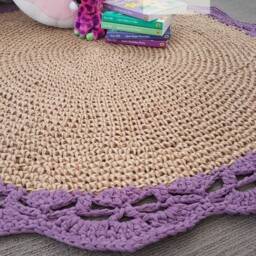 100cm Rug - Handmade Crochet Jute Mat Round 39 Inches - thumbnail 2