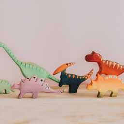 Wooden Triceratops Toy, Montessori Prehistoric Animal, Dinosaur, Figure, Pretend To Play, Jurassic Park Animal - thumbnail 4