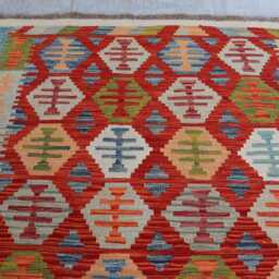 4'11x6'2 Ft Flatweave Afghan Kilim Rug, New Tribal Maimana Turkmen Oriental Rug, Vintage Rug For Bedroom Livingroom - thumbnail 2