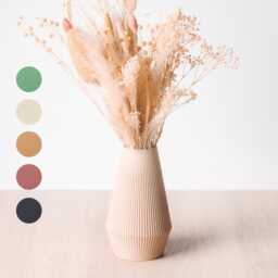 Lilas Vase - Dried Flowers Original Home Decoration, Natural Eco-Responsible Decor Gift Idea. Wood Based 3D Printing, Dry Plants - thumbnail 3