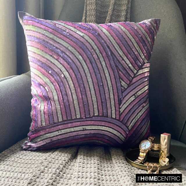 "Designer Plum Purple Pillow Cover For Bed 24""x24""/26""x26" - image 1
