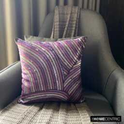 "Designer Plum Purple Pillow Cover For Bed 24""x24""/26""x26" - thumbnail 3